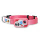 Pink dog collar with electronic device on a white background