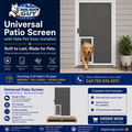 Universal Patio Screen with Hale Pet Door Pre-Installed by Dog Door Guy